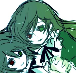 Rating: Safe Score: 0 Tags: 2girls :p green_theme heterochromia image long_hair multiple_girls pair red_eyes short_hair smile souseiseki suiseiseki tatara_kogasa tongue tongue_out white_background User: admin