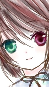 Rating: Safe Score: 0 Tags: 1girl auto_tagged brown_hair close-up eyebrows_visible_through_hair face green_eyes hair_between_eyes image looking_at_viewer neck_ribbon ribbon short_hair simple_background solo souseiseki white_background User: admin