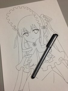 Rating: Safe Score: 0 Tags: 1girl auto_tagged dress eyebrows_visible_through_hair flower frills image long_hair long_sleeves looking_at_viewer monochrome photo shinku solo traditional_media umbrella very_long_hair User: admin