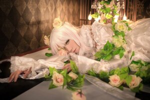 Rating: Safe Score: 0 Tags: 1girl argyle argyle_background argyle_legwear board_game checkered checkered_background checkered_floor chess_piece dress flower hair_ornament kirakishou lips perspective rose solo tile_floor tiles white_dress white_hair white_rose yellow_eyes User: admin
