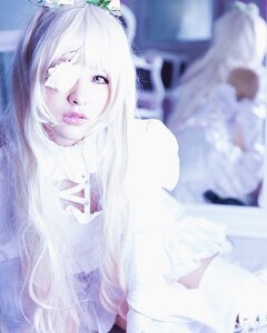Rating: Safe Score: 0 Tags: 1girl blurry blurry_background blurry_foreground depth_of_field kirakishou lips long_hair photo solo upper_body white_hair User: admin