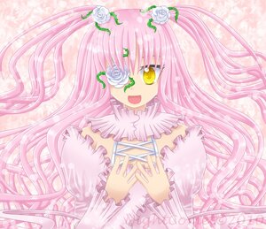Rating: Safe Score: 0 Tags: 1girl dress flower frills hair_flower hair_ornament hands_on_own_chest image kirakishou long_hair open_mouth pink_hair pink_theme rose smile solo two_side_up very_long_hair vines white_flower white_rose yellow_eyes User: admin