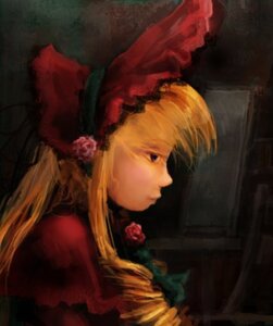 Rating: Safe Score: 0 Tags: 1girl bangs blonde_hair blue_eyes bow flower image lips long_hair looking_afar profile red_flower red_rose rose shinku solo upper_body User: admin