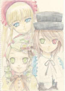 Rating: Safe Score: 0 Tags: 3girls auto_tagged blonde_hair bonnet bow brown_hair drill_hair expressionless flower green_eyes hat heterochromia hina_ichigo image kanaria long_hair looking_at_viewer multiple multiple_girls pink_flower red_eyes rose shinku short_hair siblings sisters souseiseki suigintou suiseiseki tagme traditional_media twins User: admin
