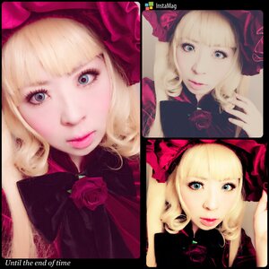 Rating: Safe Score: 0 Tags: 1girl artist_name blonde_hair blue_eyes bow eyelashes flower hat lips long_hair looking_at_viewer pink_rose portrait realistic red_rose rose shinku smile solo variations watermark web_address User: admin