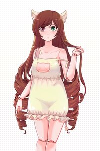 Rating: Safe Score: 0 Tags: 1girl animal_ears bloomers breasts brown_hair cat_cutout cat_ears cat_lingerie checkered checkered_background cleavage cleavage_cutout drill_hair green_eyes halftone halftone_background heterochromia image jewelry long_hair meme_attire polka_dot polka_dot_background polka_dot_bra polka_dot_dress red_eyes solo suiseiseki underwear very_long_hair User: admin