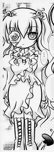 Rating: Safe Score: 0 Tags: 1girl blush boots cross-laced_footwear dress eyepatch flower greyscale hair_ornament heart image kirakishou komeiji_satori lace-up_boots long_hair monochrome rose solo User: admin