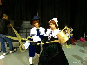 Rating: Safe Score: 0 Tags: brown_hair hat multiple_boys multiple_cosplay pants sword tagme weapon User: admin