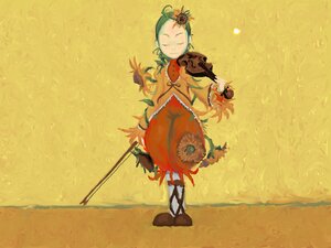 Rating: Safe Score: 0 Tags: 1girl boots bow_(instrument) closed_eyes dress flower hair_ornament image instrument kanaria long_hair music playing_instrument solo violin yellow_background yellow_theme User: admin