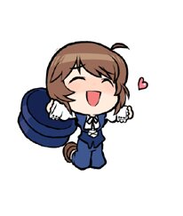 Rating: Safe Score: 0 Tags: 1girl :d ahoge blush brown_hair chibi closed_eyes heart image open_mouth simple_background smile solo souseiseki uniform white_background User: admin
