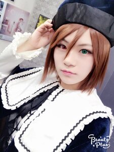 Rating: Safe Score: 0 Tags: 1girl black_headwear brown_hair closed_mouth dress frills green_eyes hat heterochromia lips long_sleeves looking_at_viewer red_eyes signature solo souseiseki suiseiseki upper_body User: admin