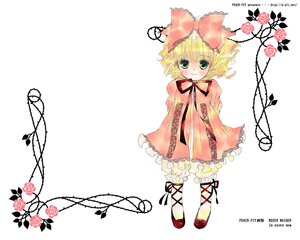 Rating: Safe Score: 0 Tags: 1girl blonde_hair blush bow dress flower green_eyes hina_ichigo hinaichigo image long_sleeves looking_at_viewer pink_rose red_flower red_rose ribbon rose short_hair smile solo striped vines white_legwear User: admin