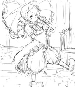 Rating: Safe Score: 0 Tags: 1girl auto_tagged dress drill_hair greyscale hair_ornament image kanaria long_hair long_sleeves monochrome sketch solo tomoe_mami twin_drills twintails umbrella User: admin