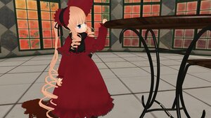 Rating: Safe Score: 0 Tags: 1girl argyle argyle_background auto_tagged bangs blonde_hair blue_eyes checkered checkered_background checkered_floor chess_piece dress drill_hair floor image indoors long_hair long_sleeves red_dress shinku solo standing tile_floor tile_wall tiles very_long_hair window User: admin