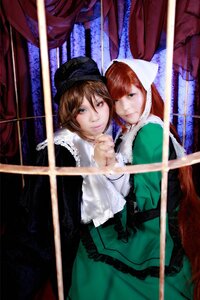 Rating: Safe Score: 0 Tags: 2girls blue_eyes brown_hair dress green_dress green_eyes hat heterochromia long_hair looking_at_viewer multiple_cosplay multiple_girls short_hair siblings sisters souseiseki suiseiseki tagme twins weapon User: admin