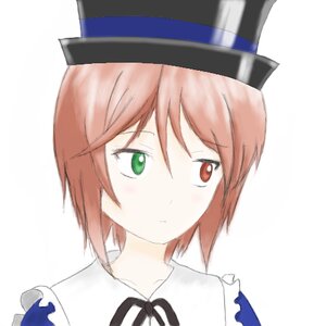 Rating: Safe Score: 0 Tags: 2girls blue_dress blush green_eyes hat heterochromia image multiple_girls short_hair simple_background solo souseiseki striped striped_bow striped_shirt vertical_stripes white_background User: admin