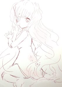 Rating: Safe Score: 0 Tags: 1girl bangs bare_arms bare_shoulders closed_mouth dress image kirakishou long_hair looking_at_viewer looking_back monochrome sketch sleeveless sleeveless_dress solo striped very_long_hair white_background User: admin