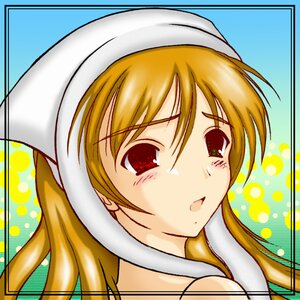 Rating: Safe Score: 0 Tags: 1girl blonde_hair blush border image looking_at_viewer open_mouth portrait red_eyes solo suiseiseki towel towel_on_head User: admin