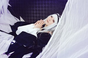 Rating: Safe Score: 0 Tags: 1girl bangs closed_mouth curtains dress frills gothic_lolita hairband lolita_fashion long_hair long_sleeves looking_at_viewer own_hands_together red_eyes silver_hair sitting solo suigintou white_hair User: admin