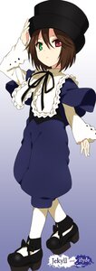Rating: Safe Score: 0 Tags: 1girl brown_hair dress full_body green_eyes hat heterochromia image long_sleeves looking_at_viewer mizuki_makoto photoshop_(medium) red_eyes ribbon rozen_maiden shoes short_hair solo souseiseki white_legwear User: admin
