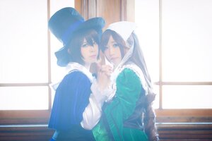 Rating: Safe Score: 0 Tags: 2girls black_hair blue_eyes hat indoors long_sleeves multiple_cosplay multiple_girls tagme window yuri User: admin