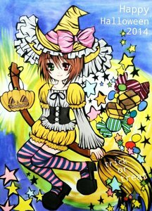 Rating: Safe Score: 0 Tags: 1girl brown_hair frills green_eyes halloween hat heterochromia image jack-o'-lantern pumpkin red_eyes short_hair smile solo souseiseki star_(symbol) striped striped_legwear thighhighs witch_hat User: admin