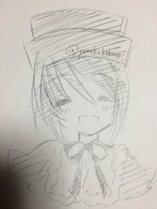 Rating: Safe Score: 0 Tags: 1girl blush hat image monochrome school_uniform sketch smile solo souseiseki yumeki_kokoro User: admin