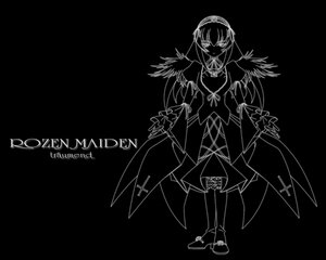 Rating: Safe Score: 0 Tags: 1girl akemi_homura full_body greyscale hairband image long_hair monochrome simple_background solo suigintou User: admin
