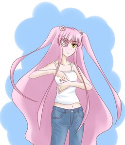 Rating: Safe Score: 0 Tags: 1girl denim flower hair_flower hair_ornament image jeans kirakishou long_hair navel pants pink_hair solo very_long_hair yellow_eyes User: admin