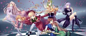 Rating: Safe Score: 0 Tags: 6+girls black_dress black_legwear blonde_hair blue_dress blue_eyes bonnet boots bow brown_hair capelet commentary_request doll_joints dress drill_hair eyepatch flower frills gothic_lolita green_dress green_eyes green_hair hair_flower hair_ornament hairband hat heterochromia high_heels hina_ichigo image joints juliet_sleeves kanaria kirakishou knee_boots kneehighs layered_dress layered_sleeves lolita_fashion lolita_hairband long_hair long_sleeves looking_at_viewer multiple multiple_girls pantyhose parasol petals pink_bow pink_dress pink_flower pink_rose puffy_sleeves red_dress red_eyes rose rozen_maiden scissors shinku short_hair short_over_long_sleeves short_sleeves siblings silver_hair sisters souseiseki suigintou suiseiseki tagme tile_floor tiles twin_drills twins twintails umbrella very_long_hair white_dress white_legwear wide_sleeves zi_se User: admin