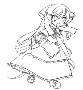 Rating: Safe Score: 0 Tags: 1girl :d dress eyebrows_visible_through_hair full_body fur_trim greyscale hood image long_hair long_sleeves monochrome open_mouth ribbon smile solo standing suiseiseki white_background User: admin