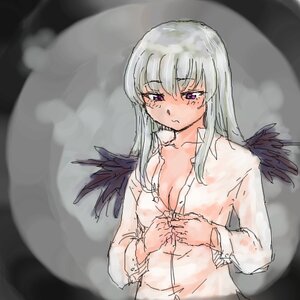 Rating: Safe Score: 0 Tags: 1girl bra image long_hair navel open_shirt purple_eyes shirt solo suigintou underwear wings User: admin