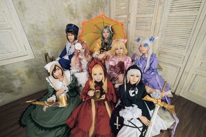 Rating: Safe Score: 0 Tags: 6+girls animal_ears black_hair blonde_hair blue_eyes brown_hair dress hat long_hair maid multiple_cosplay multiple_girls tagme User: admin