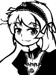 Rating: Safe Score: 0 Tags: 1girl blush choker closed_mouth dress frilled_hairband frills greyscale hairband image jewelry lolita_hairband looking_at_viewer monochrome necklace ribbon simple_background smile solo suigintou white_background User: admin