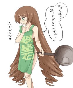 Rating: Safe Score: 0 Tags: 1girl blush bracelet brown_hair dress drill_hair green_eyes hat_removed headwear_removed image jewelry long_hair side_slit solo standing suiseiseki very_long_hair white_background User: admin
