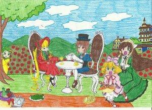 Rating: Safe Score: 0 Tags: blonde_hair bow brown_hair cloud dress green_dress hat heterochromia hina_ichigo image multiple multiple_boys multiple_girls souseiseki suiseiseki tagme User: admin