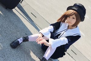 Rating: Safe Score: 0 Tags: 1girl 3d black_footwear brown_hair closed_mouth dress hat jewelry lips long_sleeves looking_at_viewer necklace pantyhose photo realistic shoes short_hair sitting solo souseiseki white_legwear User: admin