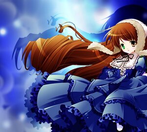 Rating: Safe Score: 0 Tags: 1girl brown_hair dress frills green_eyes heterochromia image long_hair long_sleeves looking_at_viewer outdoors red_eyes ribbon solo standing suiseiseki very_long_hair User: admin