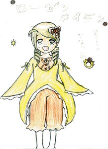 Rating: Safe Score: 0 Tags: 1girl dress full_body hair_ornament image kanaria long_hair long_sleeves open_mouth personification ribbon solo standing star_(symbol) striped traditional_media vertical_stripes white_background yellow_dress User: admin