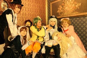 Rating: Safe Score: 0 Tags: 6+girls blonde_hair brown_hair closed_eyes dress flower green_hair hat long_hair multiple_boys multiple_cosplay multiple_girls short_hair tagme top_hat User: admin