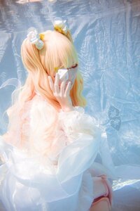Rating: Safe Score: 0 Tags: 1girl blonde_hair flower hair_flower hair_ornament kirakishou long_hair rose solo water white_flower User: admin