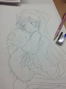 Rating: Safe Score: 0 Tags: 1girl blush graphite_(medium) image long_sleeves looking_at_viewer monochrome photo smile solo suiseiseki traditional_media yakumo_ran User: admin