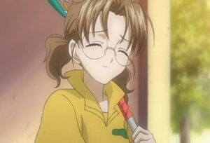 Rating: Safe Score: 0 Tags: 1girl bangs blurry brown_hair closed_eyes depth_of_field glasses human long_sleeves orange_shirt parted_bangs parted_lips sakurada_nori screenshot shirt solo upper_body yellow_shirt User: admin