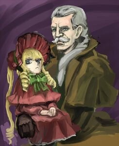 Rating: Safe Score: 0 Tags: 1boy 1girl auto_tagged blonde_hair blue_eyes bonnet bow bowtie cup dress drill_hair facial_hair image long_hair long_sleeves pink_bow red_dress shinku silver_hair sitting solo teacup User: admin