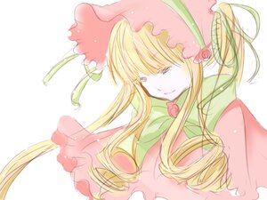 Rating: Safe Score: 0 Tags: 1girl bangs blonde_hair bonnet bow closed_eyes closed_mouth dress flower image long_hair pink_flower pink_rose rose shinku simple_background solo striped striped_background upper_body white_background User: admin