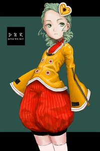 Rating: Safe Score: 0 Tags: 1girl cowboy_shot drill_hair green_eyes image jacket kanaria letterboxed looking_at_viewer orange_jacket short_hair shorts solo standing zipper User: admin