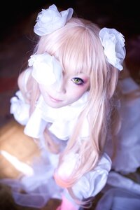 Rating: Safe Score: 0 Tags: 1girl auto_tagged bandaged_arm bandages bangs blurry blurry_background blurry_foreground bun_cover depth_of_field double_bun eyelashes flower green_eyes hair_flower hair_ornament kirakishou lips looking_at_viewer photo pink_hair smile solo white_flower User: admin
