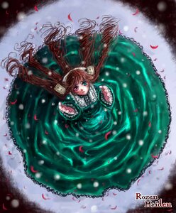Rating: Safe Score: 0 Tags: 1girl brown_hair dress from_above heterochromia image looking_at_viewer petals red_eyes rose_petals solo suiseiseki water User: admin