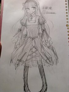 Rating: Safe Score: 0 Tags: 1girl akemi_homura auto_tagged dress graphite_(medium) greyscale hairband image long_hair long_sleeves looking_at_viewer monochrome photo sketch solo suigintou traditional_media User: admin