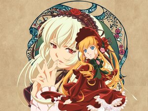 Rating: Safe Score: 0 Tags: 2girls artist_request blonde_hair blue_eyes bonnet bow dress flower gothic_lolita green_bow highres image lolita_fashion long_hair long_sleeves looking_at_viewer multiple_girls pair photoshop_(medium) red_dress red_eyes rose rozen_maiden shinku silver_hair suigintou User: admin